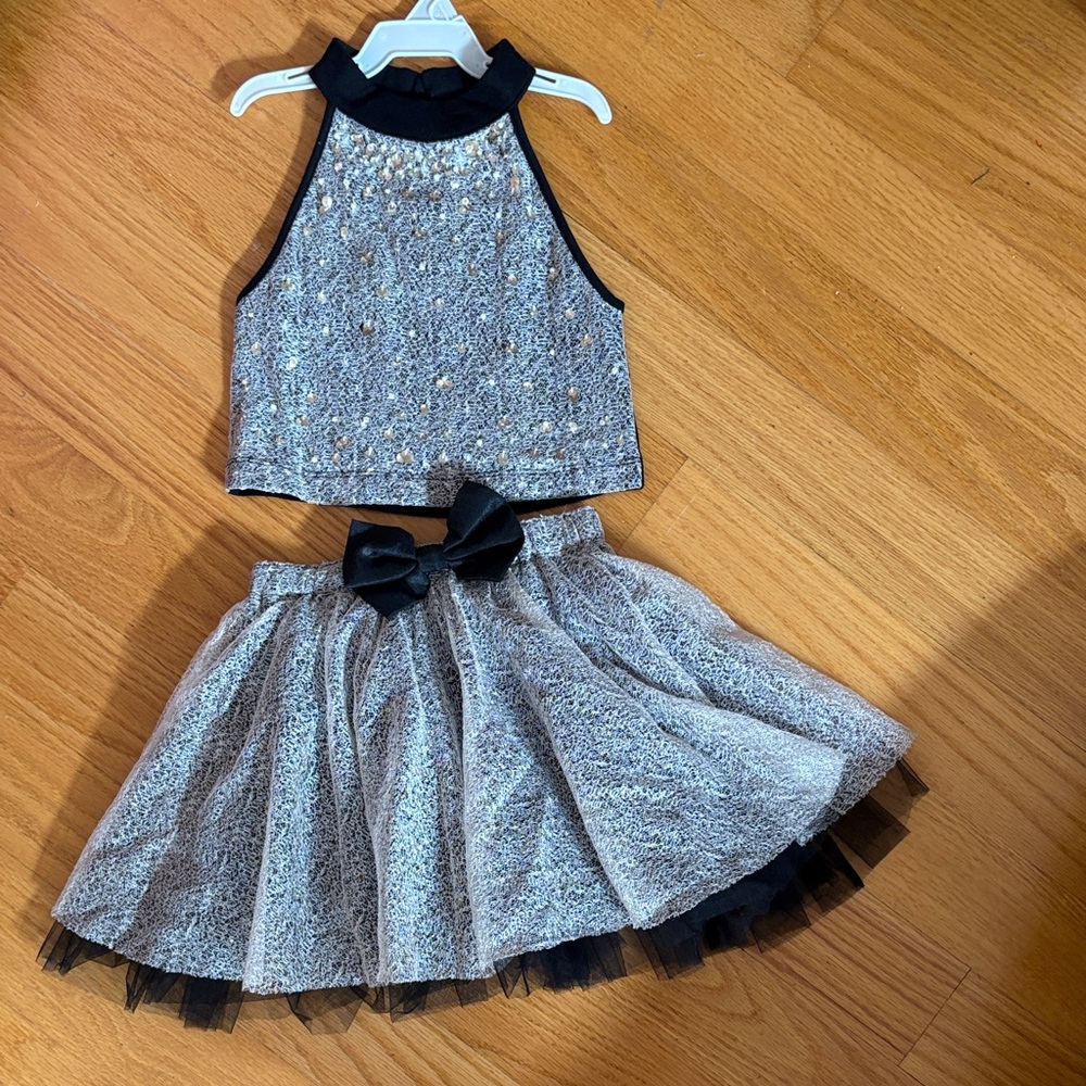 NWT Ooh! La, La! Couture Silver and Black Two Piece Dress